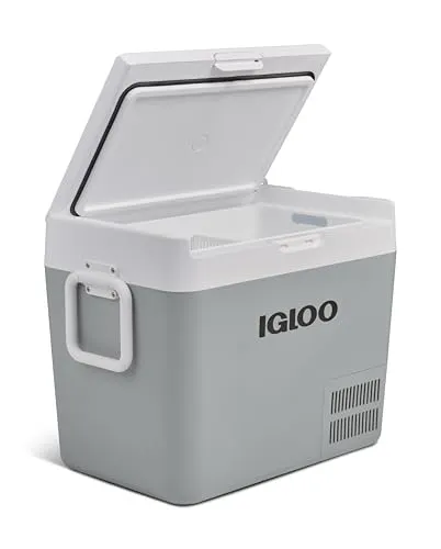 IGLOO ICF 40 Kompressor-Kühlbox 39 Liter, 12/24 V und 230 V, Mini-Kühlschrank -18 °C bis 20 °C für Auto, LKW, Boot, Wohnmobil und Steckdose