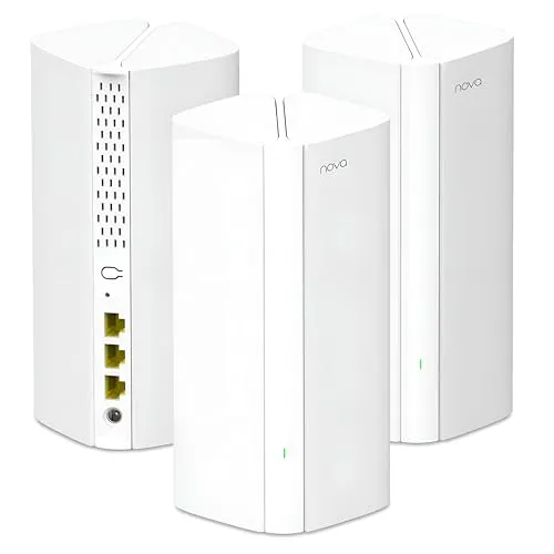 Tenda EX12 Wi-Fi Mesh System 6 AX3000 - Router mit Wi-Fi 6 Technologie, ideal für große Häuser mit bis zu 650qm Abdeckung und Geschwindigkeiten bis zu 3000 Mbps. Perfekt für reibungsloses Streaming und Arbeiten von zu Hause.