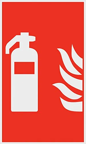 Metafranc Hinweisschild Symbol: Feuerlöscher - 250 x 150 mm / Beschilderung / Infoschild / Feuerlöscher / Erste-Hilfe-Kennzeichnung / Sicherheitsmarkierung / Gewerbekennzeichnung / 500040