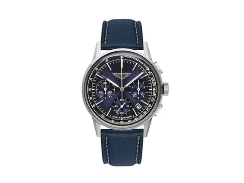 Bauhaus Aviation G40 23763 Herrenchronograph - Elegante Flieger-Armbanduhr mit präzisem Quarzwerk und Datumsanzeige. Wasserdicht bis 10 bar, ideal für stilvolle Männer, die Funktionalität schätzen.