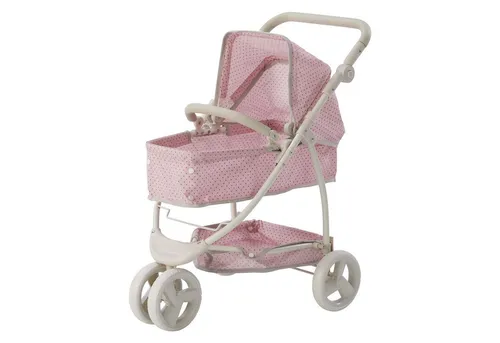 Olivia's Little World 2 in 1 Kinderwagen Puppenwagen Faltbar Rosa/Grau
