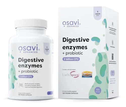 Osavi Verdauungsenzyme + Probiotikum, 120 vegane Kapseln