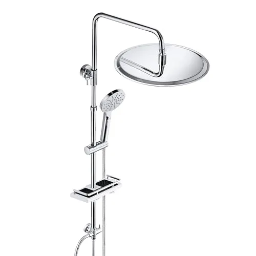 JOHO Edelstahl Regenduschset mit Duschstange von JOHO