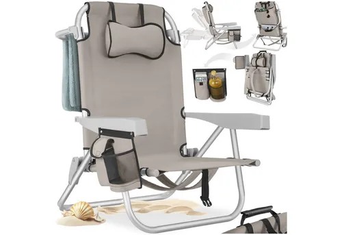 Strandstuhl Coral in beige von tectake