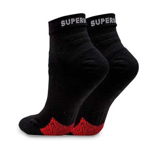 SuperNeuro Athletic Mini Crew Socken - Schwarz - L - Herrensocken für Balance & Stabilität, mit VOXX HPT Muster und AirGrid-Zone für optimale Belüftung und Feuchtigkeitsregulierung.
