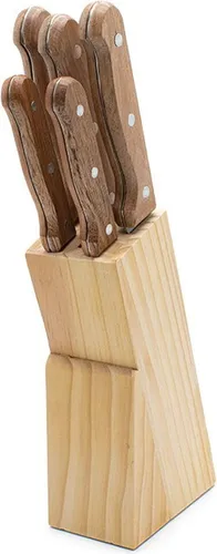 Michelino Messerblock Holz-Messerblock 6tlg. Messerset