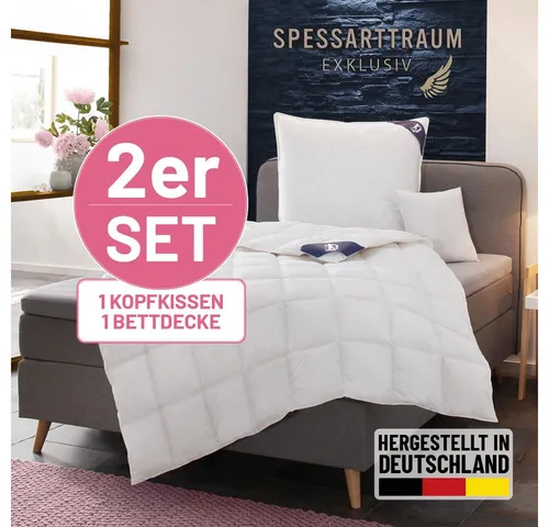 Daunenbettdecke + 3-Kammer-Kopfkissen SPESSARTTRAUM 