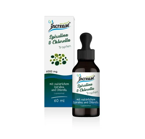 Liposomale Spirulina & Chlorella Tropfen hochdosiert - 6000mg pro Tagesdosis - Hochwertige Tropfen mit 6000 mg Spirulina & Chlorella pro Tagesdosis. Ideal für die tägliche Unterstützung, frei von chemischen Extraktionsprozessen. Pro Flasche sind 180.000 mg enthalten.