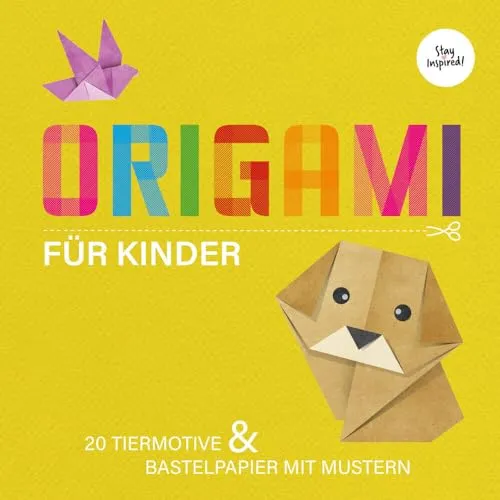 Origami für Kinder: 20 Tiermotive & Bastelpapier mit Mustern