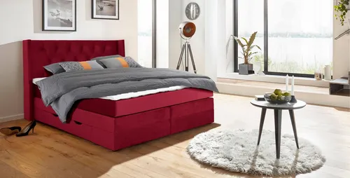 Home affaire Boxspringbett Elegance, mit schöner Knopfheftung, in den Härtegraden H2 & H3, inkl. Schubladen