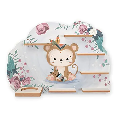 Tonie Regal „Affe“ - für Toniebox & Tonies - Regal für Kinderzimmer mit 7 Fächern, ideal zur Aufbewahrung von Tonies. Aus robustem MDF, einfach wandmontierbar und mit tierischem Design!