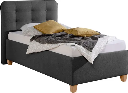 Maintal Polsterbett mit Bettkasten und verstellbarem Kopfteil - Praktisches Polsterbett von Maintal mit Bettkasten für schnelle Aufbewahrung. Die 7-Zonen-Kaltschaummatratze sorgt für hohen Schlafkomfort und ist ideal für Schläfer bis 100 kg. Einfacher Aufbau dank mitgeliefertem Montagematerial.