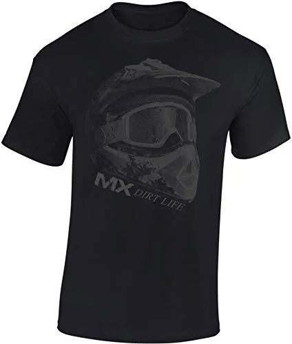 Baddery Motocross Tshirt Herren : MX Dirt Life - Dirt Bike T-Shirt für Männer & Jungen - Enduro Motorrad Shirt - Motocross Bekleidung Trikot (Schwarz XL)