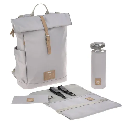 LÄSSIG Wickelrucksack Green Label Rolltop, Grey in grau von LÄSSIG