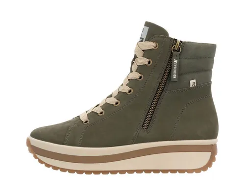 RIEKER Stiefelette Glattleder Damen, Gr. 41, grün