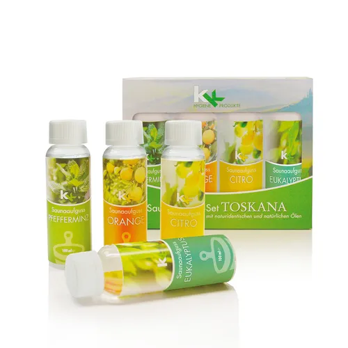KK Saunaaufguss Set Toskana – Citro, Orange, Pfefferminz, Eukalyptus