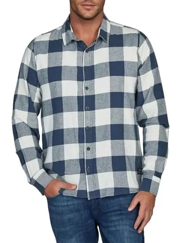 riverso Flanellhemd Herren Langarm Kariert RIVArne - Herrenhemden aus 100% Baumwolle, ideal für alle Jahreszeiten. Das hochwertige Holzfällerhemd bietet modernen Stil und Komfort, perfekt für Arbeit und Freizeit.