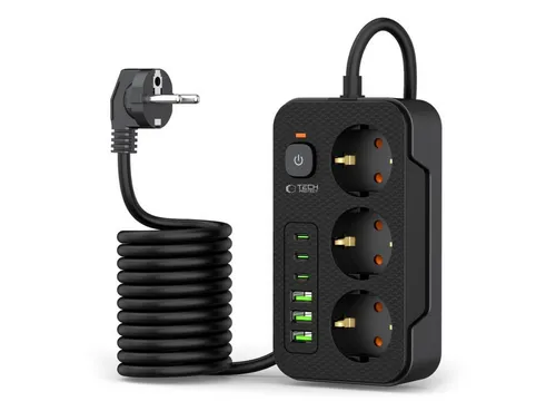 TECH-PROTECT Steckdosenleiste mit USB und Typ C für Handys und Fernseher
