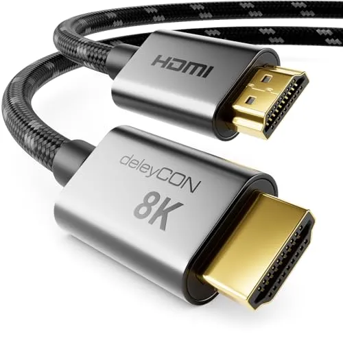 deleyCON 3,0m 8K HDMI 2.1 Kabel 48Gbps Ultra High Speed 10K 8K@60Hz