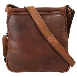 Umhängetasche SPIKES & SPARROW, Damen, echtes Leder, cognac - Elegante Umhängetasche aus 100% echtem Leder mit cleverem Stauraum für Bankkarten und Bargeld. Ideal für Reisen, sicher und praktisch mit zusätzlichem Reißverschlussfach für Smartphone und Schlüssel.