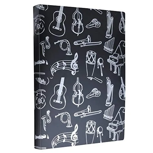 Notenmappe A4 Notenmappe Papier, Dokumente, Musikthema, 40 Taschen, Aufbewahrungsmappe