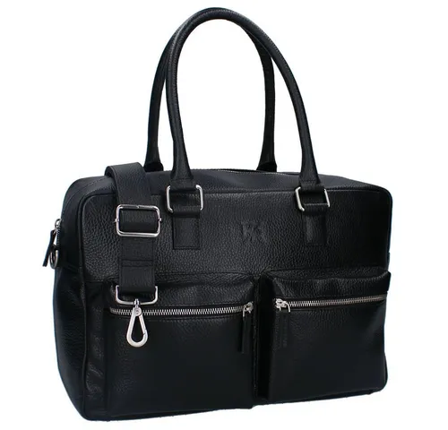 Vadobag Wickeltasche - Elegante schwarze Echtleder Baby Tasche mit Wickelunterlage - Wickeltaschen - Hochwertige schwarze Wickeltasche aus Echtleder mit zwei Fronttaschen, praktischer Wickelunterlage und durchdachtem Stauraum für stilbewusste Eltern.