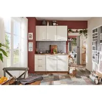 pino Küchenzeile 150 cm Magnolienweiß Anschlag rechts - 1300