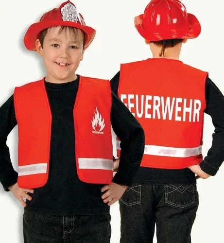 Party-Chic Kinder Kostüm - Feuerwehr - Weste - Gr. 104