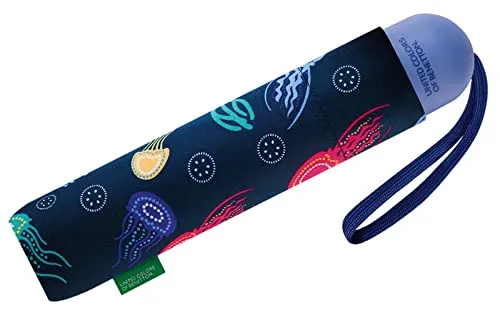 Benetton Super Mini Kinder-Taschenschirm mit Handöffner - Jellyfish
