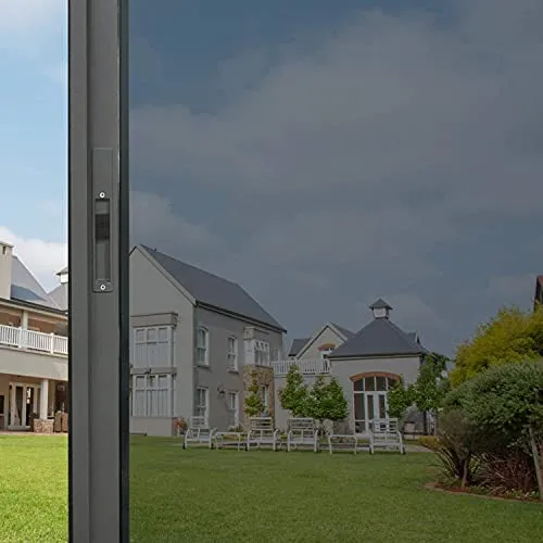 Spiegelfolie Selbstklebend Sonnenschutzfolie Fenster Sichtschutz Reflektierende Fensterfolie Innen Hitzeschutz Wärmeisolierung 99% UV-Schutz Sonnenschutz Tönungsfolie (Schwarzes -Silber, 90 * 400CM)