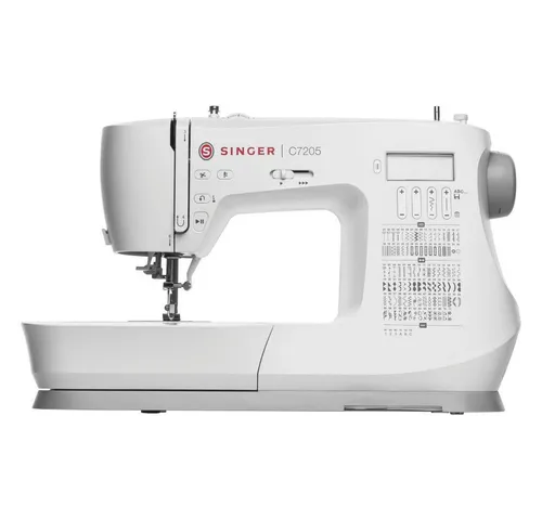 Singer C7205 Nähmaschine - Elektronische Nähmaschine mit 200 Stichen und 417 Programmen, ideal für Anfänger und Fortgeschrittene. Der handliche Freiarm erleichtert das Nähen von schmalen Teilen.