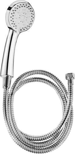 Cornat Brause-Set ''Fit'' - Handbrause 85,5 mm - 3 Strahlarten: Normal-, Soft- & Massagestrahl - Anti-Kalk & Wasserspareinsatz - 150 cm Brauseschlauch / Brausekopf für Dusche & Badewanne / TECB3431