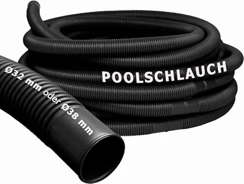 Pondlife Solarschlauch, spezieller Schlauch für wärmeres Wasser in Pool & Schwimmbad (schwarz), Ø 32 mm, Länge 3 m, umweltfreundliche Poolheizung