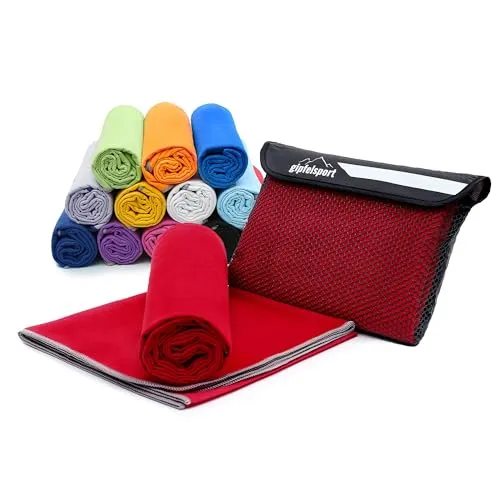 gipfelsport Mikrofaser Handtuch in rot von gipfelsport