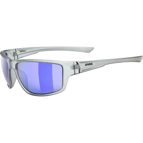 UVEX SPORTSTYLE 230 - Unisex Sonnenbrille mit UV-Schutz - Sportbrille in Grau mit mirrored Blue, ideal für aktive Outdoor-Aktivitäten und perfekten UV-Schutz.