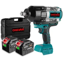 Akku-Schlagschrauber 3100Nm Bürstenloser Schlagschrauber 3/4 Zoll mit 2x 4.5Ah Akku & Ladegerät für Autoreifen, Gerüstbau und Automobilmontage