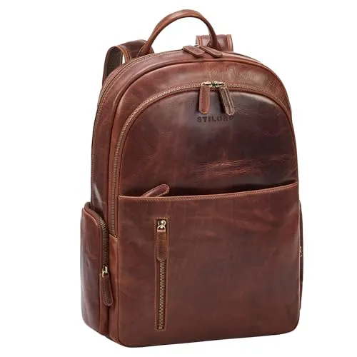 STILORD 'Rio' Premium Lederrucksack für Herren - Eleganter Arbeitsrucksack mit Laptopfach - Rucksäcke: Luxuriöser Lederrucksack aus echtem Rindsleder mit durchdachter Aufteilung und XXL Stauraum für 15.6 Zoll Laptops - ideal für stilbewusste Herren im Berufsleben.