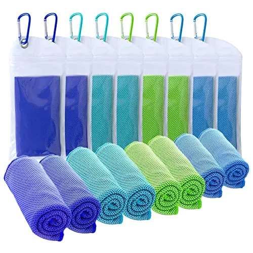 SZELAM Kühlendes Handtuch,EIS-Handtuch,8 Packungen weiches, atmungsaktives,kühles Handtuch,Mikrofaser-Handtuch für Yoga, Fitnessstudio,Training,Sport,Fitness,Laufen,Camping,Wandern(40