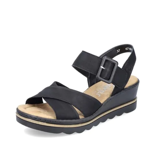 Rieker Damen Klassische Sandalen 67463 in schwarz von Rieker