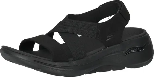 Skechers 140257 Go Walk Arch Fit Sandalen für Damen - Wanderschuhe mit überkreuzten Ristriemen, Memoryfoam-Außensohle und kleinem Keil für optimalen Komfort und lässigen Stil.