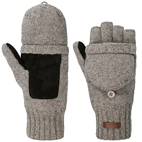Barts Herren Haakon Bumglove Fäustlinge - Handschuhe in Grau (GREY 0002), X-Large, mit warmem Fleecefutter für optimalen Komfort und Wärme an kalten Tagen.