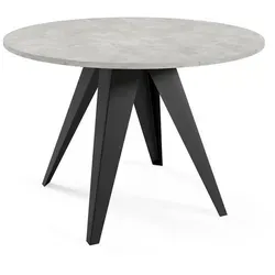 Feldmann-Wohnen Rund-Esstisch Grau, 90x76 cm, Modernes Design - Eleganter runder Esstisch mit pflegeleichter Oberfläche und stabilen Metallfüßen. Ideal für jedes Esszimmer, erweiterbar für mehr Platz. Verschiedene Farben und Größen erhältlich.