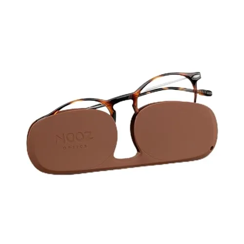 Nooz - Lesebrille - Vergrößerte Lupenbrille - Presbyopie-Brille Für Herren und Damen - inklusive kompaktem Etui - Ultraleichter - Runde Form - Schildpatt - +2