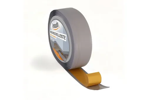 Lemodo Sockelleiste 50 x 15 mm (25 m, hellgrau) - Selbstklebende Weichsockelleiste - Dämmstoffe – Einfache Montage mit starkem Klebestreifen, individuell zuschneidbar und ideal für Schutz vor Staub und Flüssigkeiten.