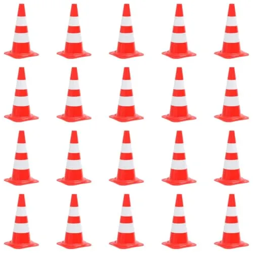 vidaXL 4X Reflektierende Leitkegel Profi Pylone Pylonen Warnkegel Verkehrsleitkegel Verkehrskegel Markierungshut Kegel Rot Weiß 50cm