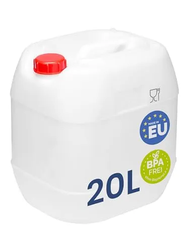 Garronda Wasserkanister Camping BPA-frei Lebensmittelecht Wasserbehälter Kanister 20L Wassertank Camping Zubehör Outdoor Wasserkanister 20L Weiß GD-0082