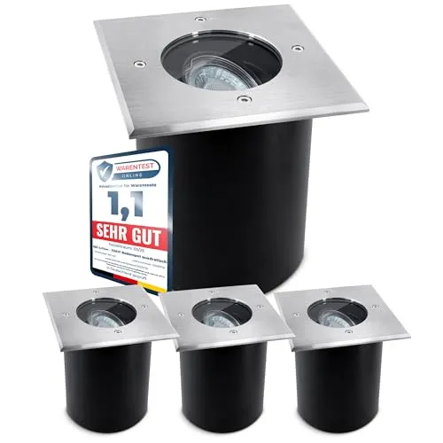 SSC-LUXon LED Gartenstrahler JUAVI - Quadratisch & Schwenkbar - Strahler für Außen- und Innenanwendungen, schwenkbar und trittsicher bis 2000 kg, ideal zur effektiven Terrassen- und Gartenbeleuchtung.