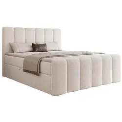 Compleo Boxbett BUBBLE – Komfortables Wolkenbett mit Bettkasten - Elegantes Boxbett mit hochwertigem Bouclé-Stoff, gepolstertem Kopfteil und zwei praktischen Bettkästen. Ideal für erholsamen Schlaf und stilvolle Einrichtung. Maße: 224x122/142/162/182/202cm.