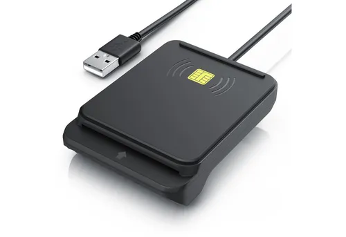 CSL Speicherkartenleser USB SmartCard Reader - Kartenleser mit Dual Mode: NFC & Kartenslot, ideal für Mac OS X & Windows 7-11, ermöglicht einfachen Zugriff auf Daten.