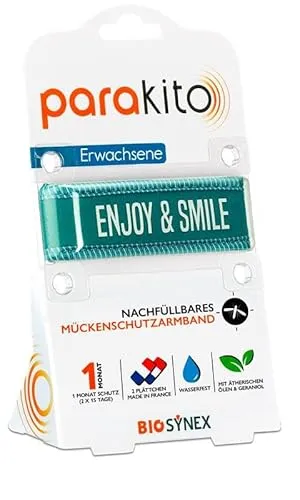 Para Kito Mückenschutz Armband für Erwachsene - Blau - Arzneimittel - Effektiver Mückenschutz mit natürlichem Duft, ideal für Outdoor-Aktivitäten und Reisen.
